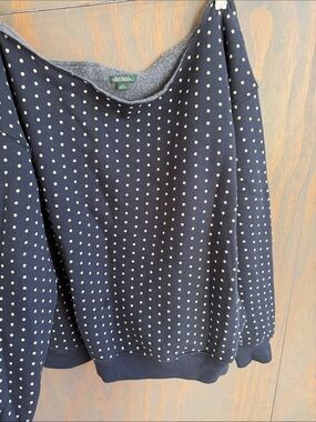 wild fable Navy Polka Dot Crewneck Sweater